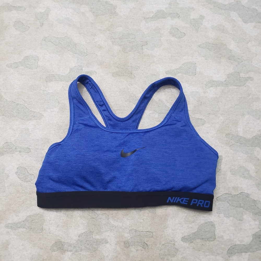 Nike Sports Bra Womens Small Blue Dri-Fit Gym Fitness Yoga Running Outdoors